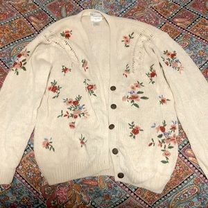 Hand embroidered floral cardigan